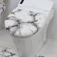 大理石調 O･U型＆洗浄･暖房型兼用トイレフタカバー マーブル