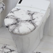 大理石柄 O・U型&洗浄・暖房型兼用トイレフタカバー マーブル