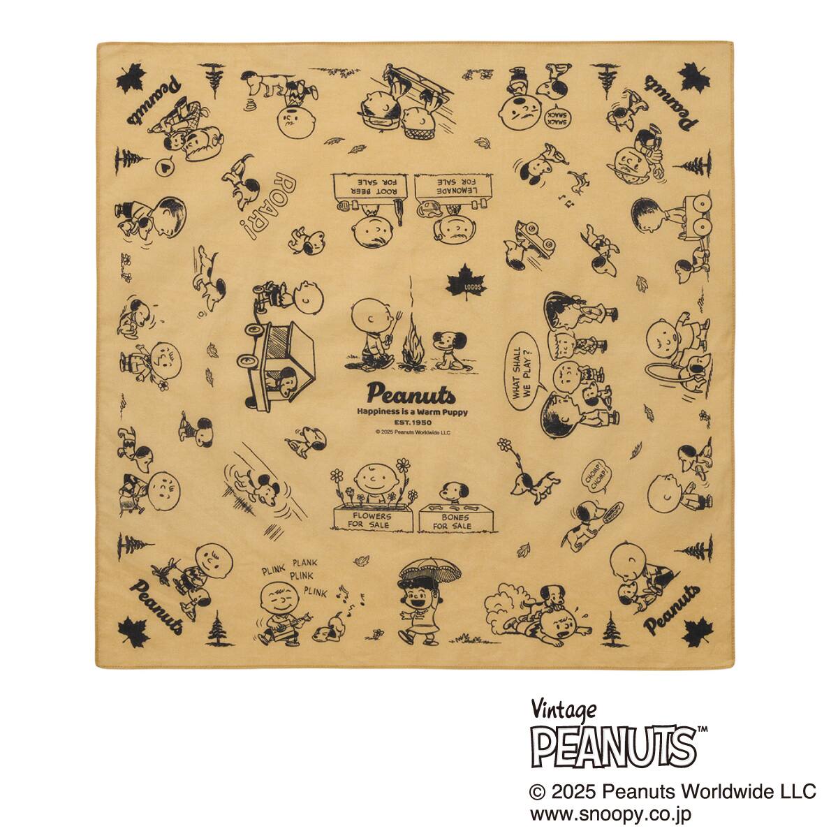 LOGOS SNOOPY（PEANUTS 75years)バンダナ イエロー | ニトリネット