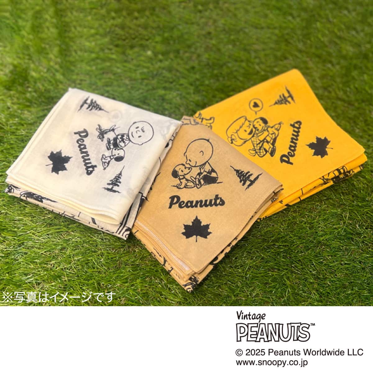 LOGOS SNOOPY（PEANUTS 75years)バンダナ イエロー | ニトリネット