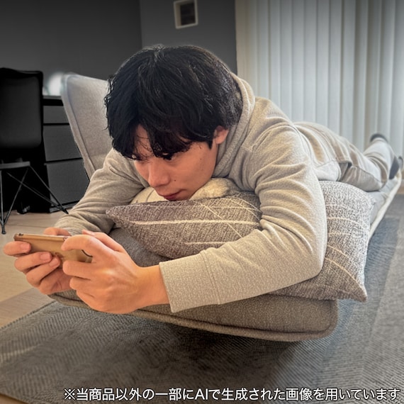 【日本製】お家でだらだらソファ ネイビー (2人掛けコンパクトソファ) 16枚目画像