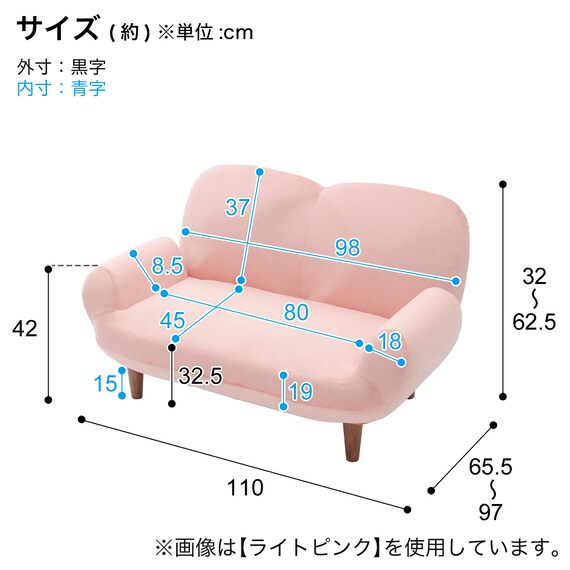 コンパクトローソファ ふっくらパン (GY) 10枚目画像