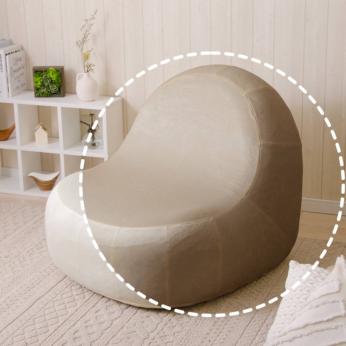 カバーが洗える1人掛けふわもちソファ 専用カバー (ベロア BE