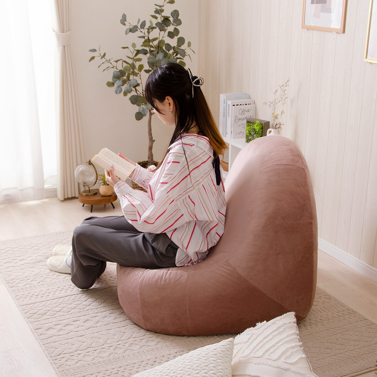 カバーが洗える1人掛けふわもちソファ 専用カバー (ベロア RO