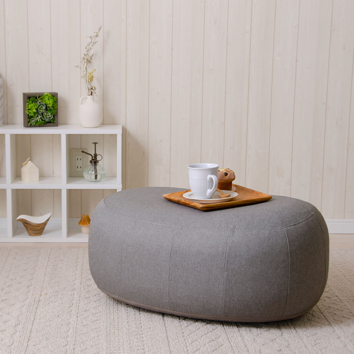 カバーが洗える1人掛けふわもちオットマン 専用カバー (GY) | ニトリ
