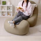 カバーが洗える 1人掛けふわもちソファセット 布張りタイプ (MO) 3枚目画像