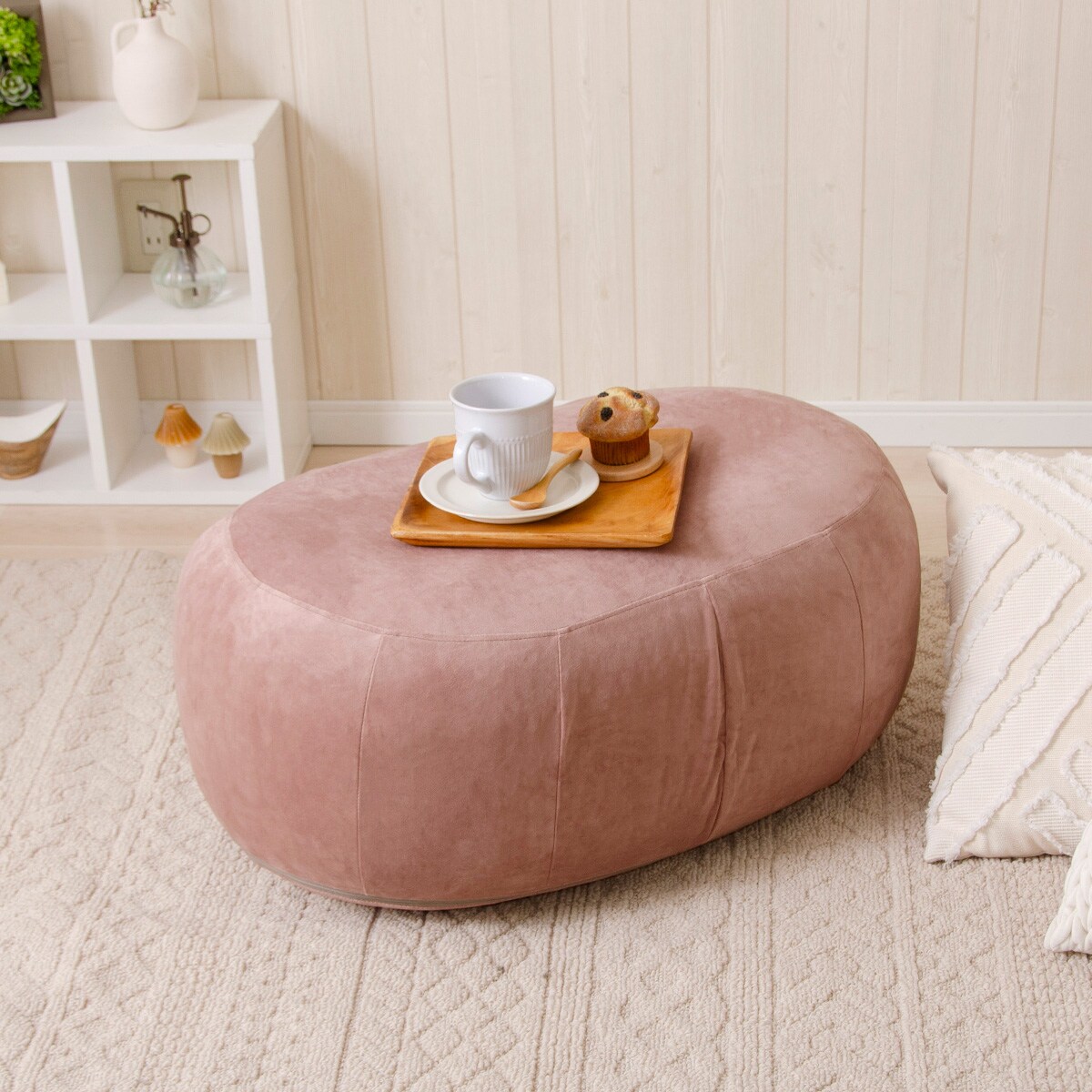 カバーが洗える1人掛けふわもちオットマン 専用カバー (ベロア RO