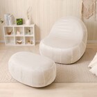 カバーが洗える 1人掛けふわもちソファセット 布張りタイプ (ベロア IV) 1枚目画像