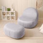 カバーが洗える 1人掛けふわもちソファセット 布張りタイプ (ベロア GY) 1枚目画像