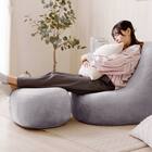 カバーが洗える 1人掛けふわもちソファセット 布張りタイプ (ベロア GY) 3枚目画像