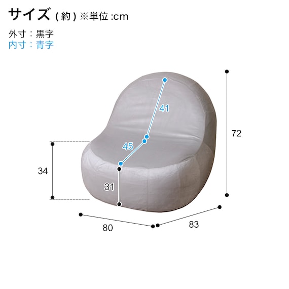 カバーが洗える 1人掛けふわもちソファセット 布張りタイプ (ベロア GY) 7枚目画像