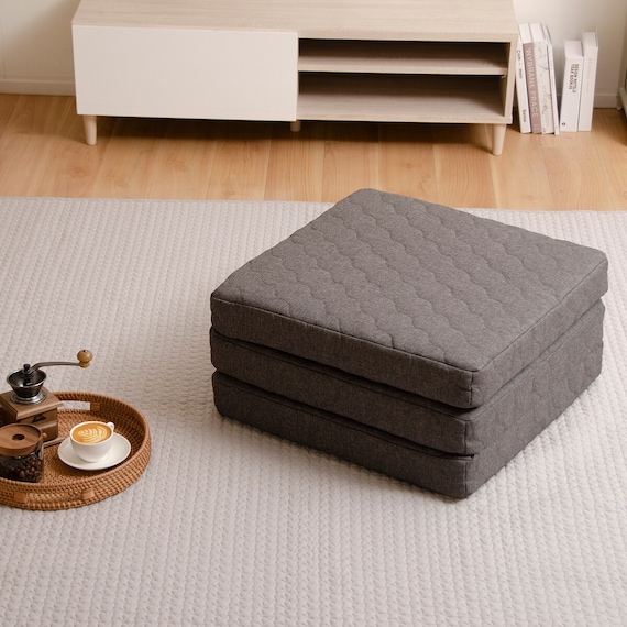 オットマン・スツールになるごろ寝マットレス(コイルマットレス3枚)GY 1枚目画像