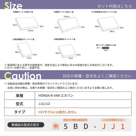 車中泊マット ホンダエヌバン JJ1／JJ2型専用 14枚目画像