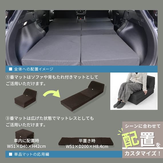 車中泊マット トヨタカローラクロス SVG11/13/15/16 ・ ZSG10 ・ MXGA10型 デッキボード下段仕様専用 9枚目画像