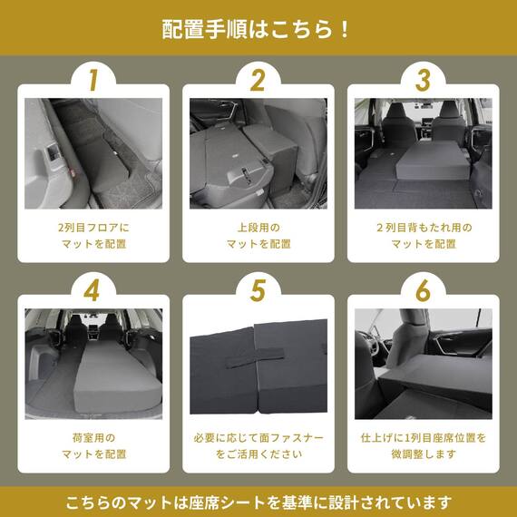 車中泊マット トヨタラヴ4 MXAA54 ・ MXAA52 ・ AXAH54 ・ AXAH52型 5人乗り用(運転席用) 11枚目画像