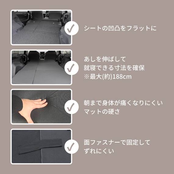 車中泊マット トヨタラヴ4 MXAA54 ・ MXAA52 ・ AXAH54 ・ AXAH52型 5人乗り用 5枚目画像
