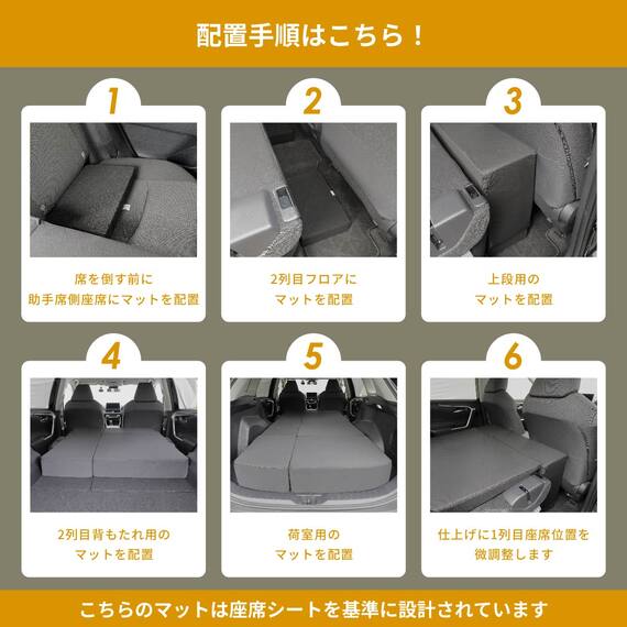 車中泊マット トヨタラヴ4 MXAA54 ・ MXAA52 ・ AXAH54 ・ AXAH52型 5人乗り用 11枚目画像