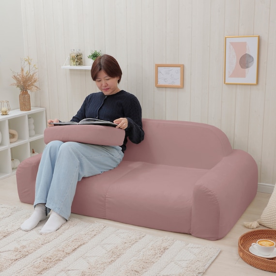 暮らしに寄り添うコンパクトローソファ (A1371 ピンク) 2枚目画像