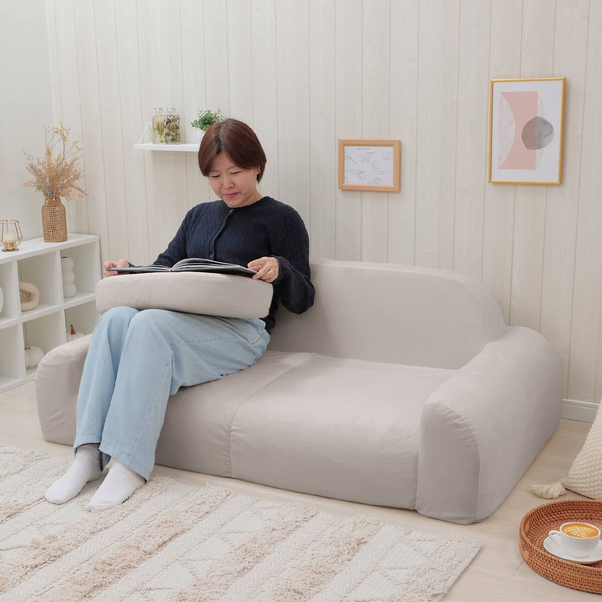 暮らしに寄り添うコンパクトローソファ (A1371 グレー) | ニトリネット