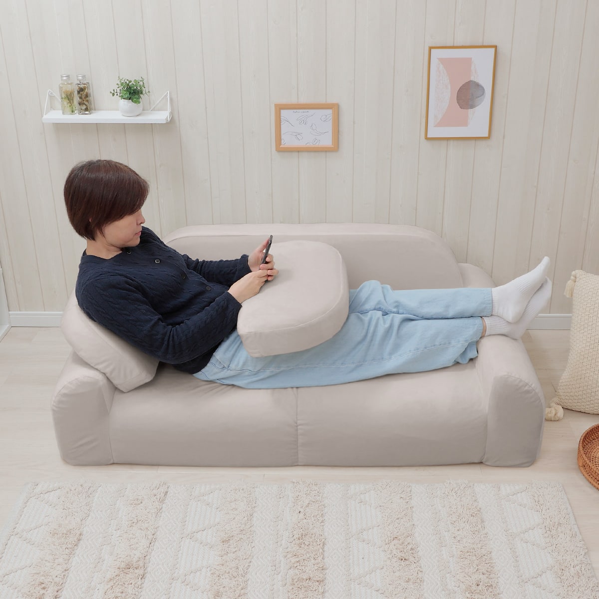 暮らしに寄り添うコンパクトローソファ (A1371 グレー) | ニトリネット