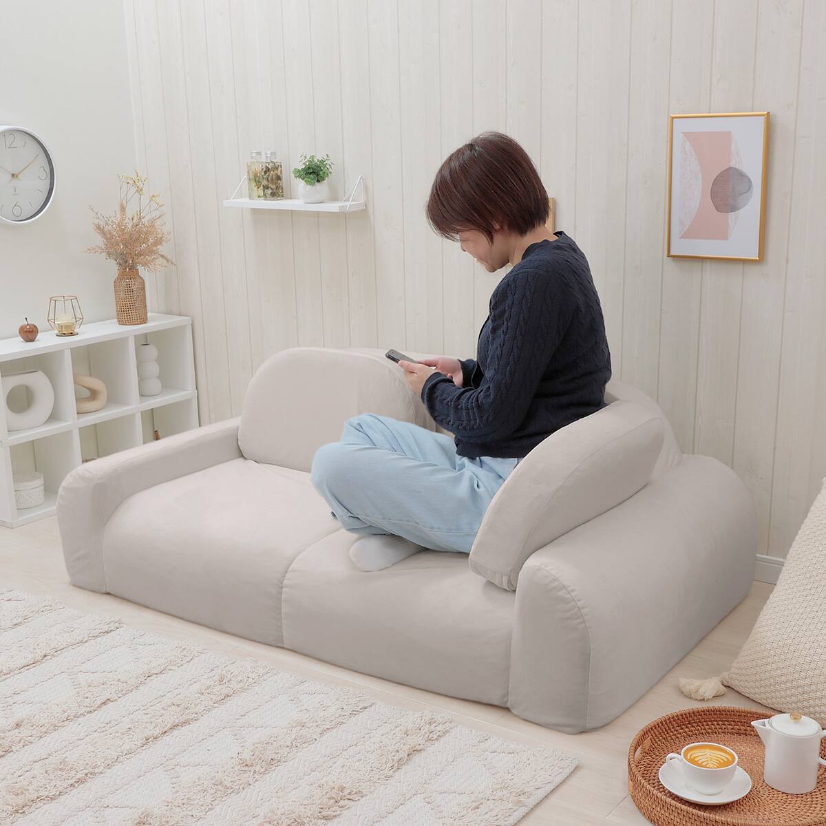 暮らしに寄り添うコンパクトローソファ (A1371 グレー) | ニトリネット