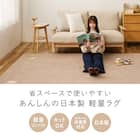 【日本製】カットパイルの軽量ラグ 176×176cm(ベージュ) 3枚目画像