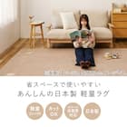 【日本製】カットパイルの軽量ラグ 176×176cm(グリーン) 3枚目画像