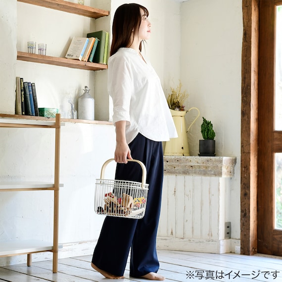 取っ手付バスケット265(ホワイト) 2個セット 3枚目画像