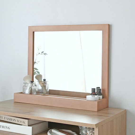 デスクや玄関に便利な大型卓上ミラー (GN) 1枚目画像