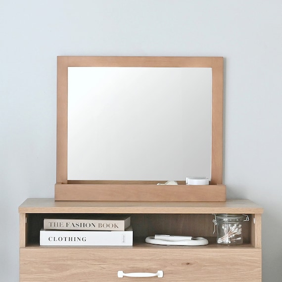 デスクや玄関に便利な大型卓上ミラー (GN) 2枚目画像