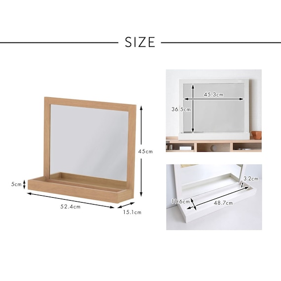デスクや玄関に便利な大型卓上ミラー (GN) 8枚目画像