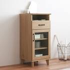 石目調ガラスの北欧風スリムキャビネット (幅40cm GN) 1枚目画像