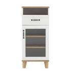 石目調ガラスの北欧風スリムキャビネット (幅40cm WW/GN) 4枚目画像