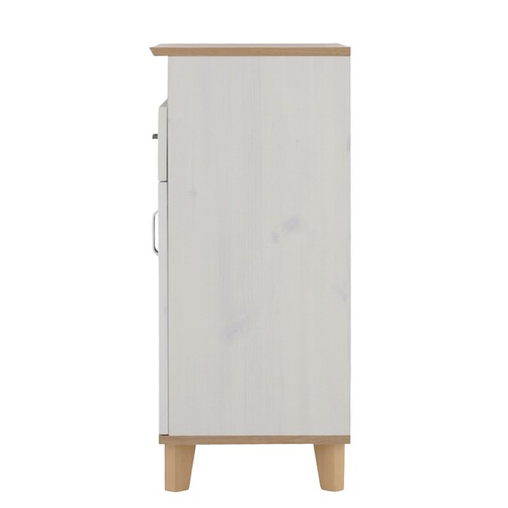 石目調ガラスの北欧風スリムキャビネット (幅40cm WW/GN) 7枚目画像