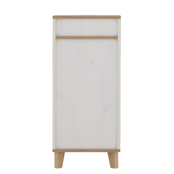 石目調ガラスの北欧風スリムキャビネット (幅40cm WW/GN) 8枚目画像