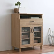 石目調ガラスの北欧風キャビネット