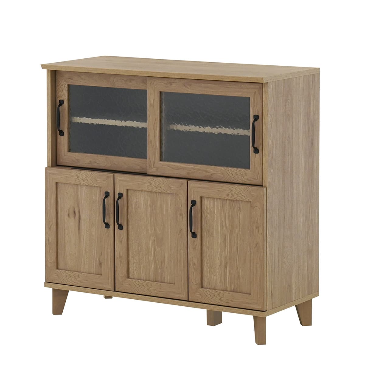 石目調ガラスの北欧風キッチンカウンター (幅90cm GN) | ニトリネット