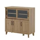 石目調ガラスの北欧風キッチンカウンター (幅90cm GN) 3枚目画像