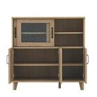 石目調ガラスの北欧風キッチンカウンター (幅90cm GN) 5枚目画像