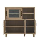 石目調ガラスの北欧風キッチンカウンター (幅90cm GN) 5枚目画像