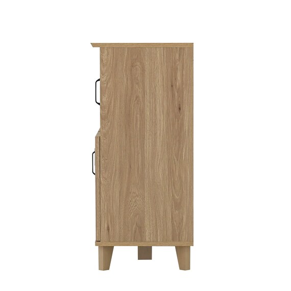 石目調ガラスの北欧風キッチンカウンター (幅90cm GN) 6枚目画像