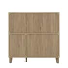 石目調ガラスの北欧風キッチンカウンター (幅90cm GN) 7枚目画像