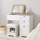 一台ニ役のドレッサーデスク(70-80D WW/GN) 1枚目画像