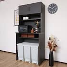 ゴミ箱も収まるシンプルキッチン収納 (ブラック) 1枚目画像