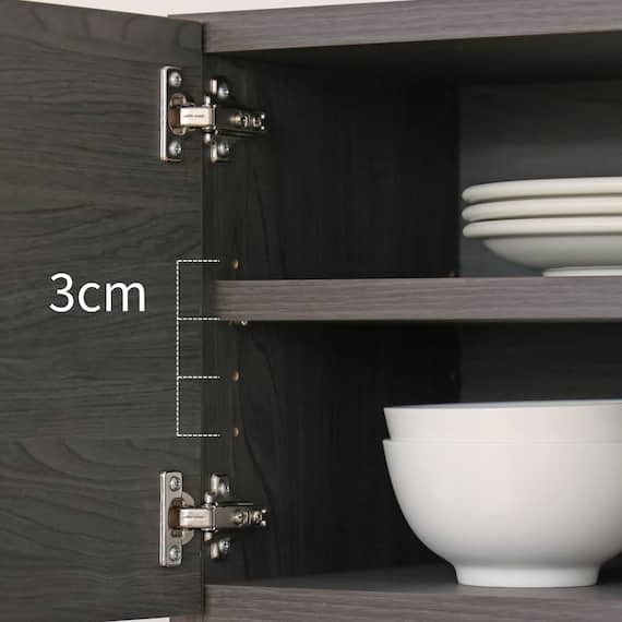 ゴミ箱も収まるシンプルキッチン収納 (ブラック) 5枚目画像