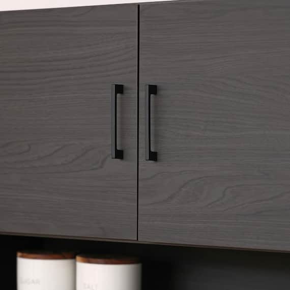 ゴミ箱も収まるシンプルキッチン収納 (ブラック) 6枚目画像