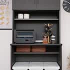 ゴミ箱も収まるシンプルキッチン収納 (ブラック) 7枚目画像