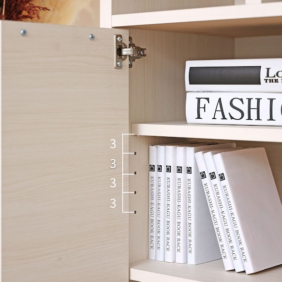 スリム設計のモダンキャビネット 扉 (高さ120cm WH木目) 8枚目画像