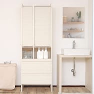 スリム設計のモダンキャビネット 引き出し2段 (高さ180cm)【期間限定価格:11/28~1/5まで】