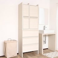 スリム設計のモダンキャビネット 引き出し3段 (高さ180cm)【期間限定価格:11/28~1/5まで】